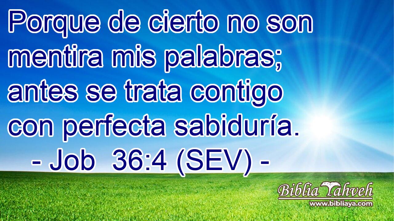 Porque de cierto no son mentira mis palabras; antes se trata contigo con perfecta sabiduría.