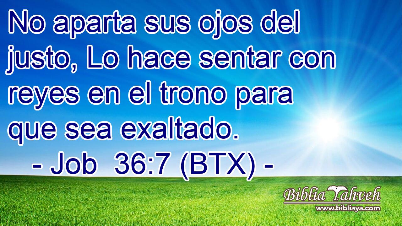No aparta sus ojos del justo, Lo hace sentar con reyes en el trono para que sea exaltado.