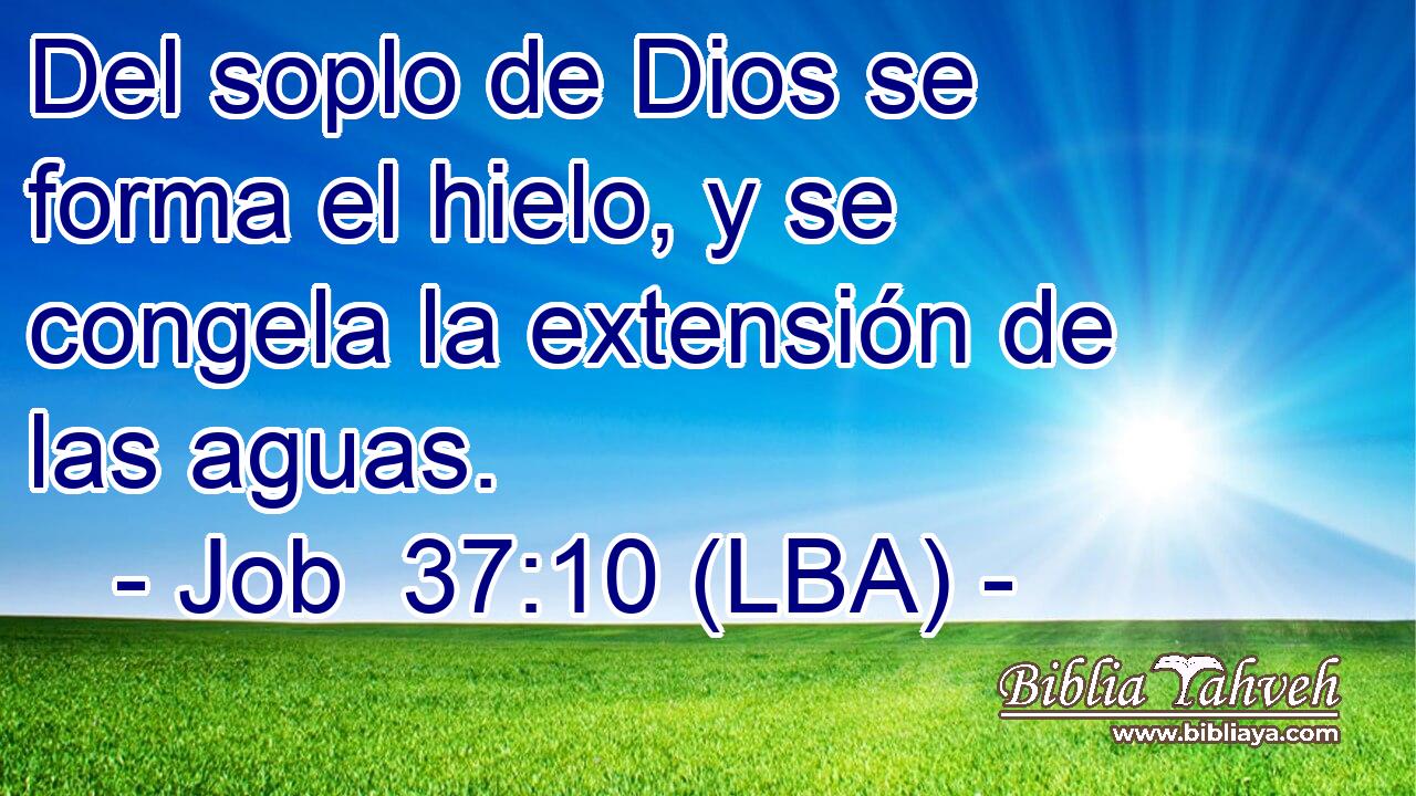 Del soplo de Dios se forma el hielo, y se congela la extensión de las aguas.