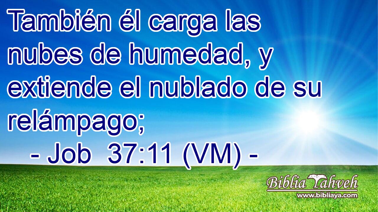  También él carga las nubes de humedad, y extiende el nublado de su relámpago; 