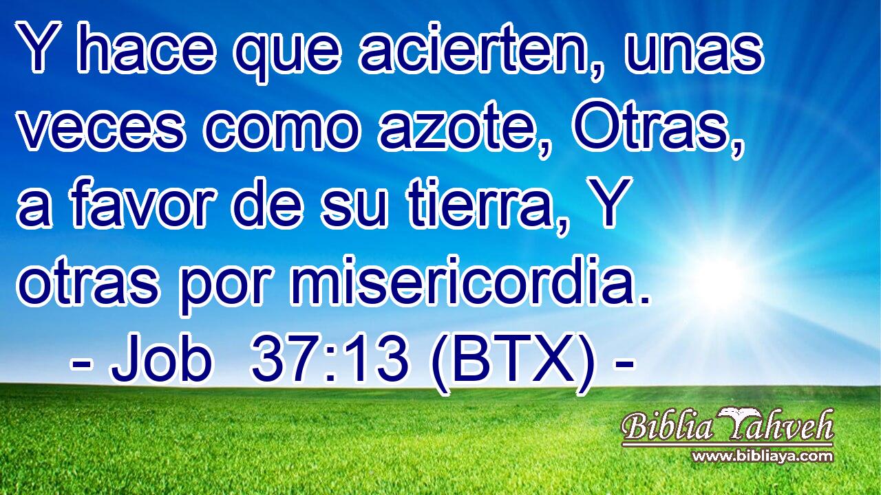 Y hace que acierten, unas veces como azote, Otras, a favor de su tierra, Y otras por misericordia.