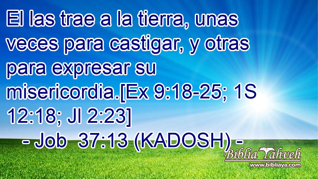  El las trae a la tierra, unas veces para castigar, y otras para expresar su misericordia.[Ex 9:18-25; 1S 12:18; Jl 2:23] 