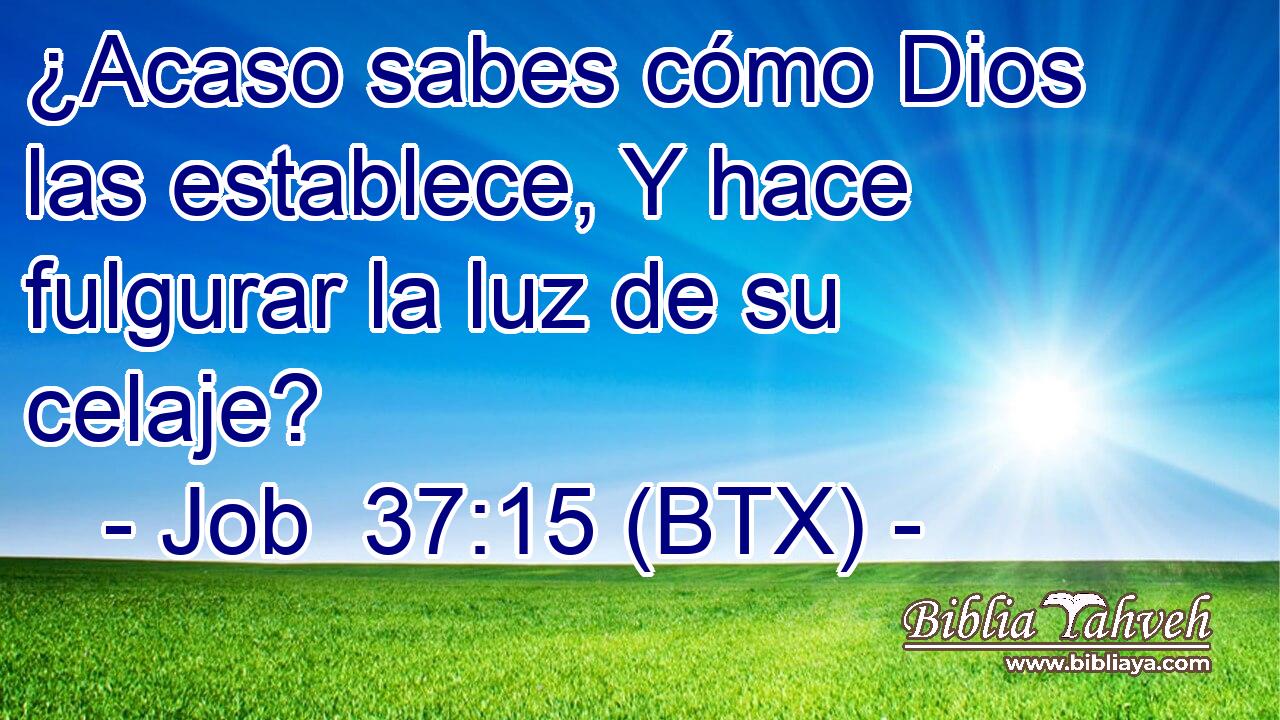 ¿Acaso sabes cómo Dios las establece, Y hace fulgurar la luz de su celaje?