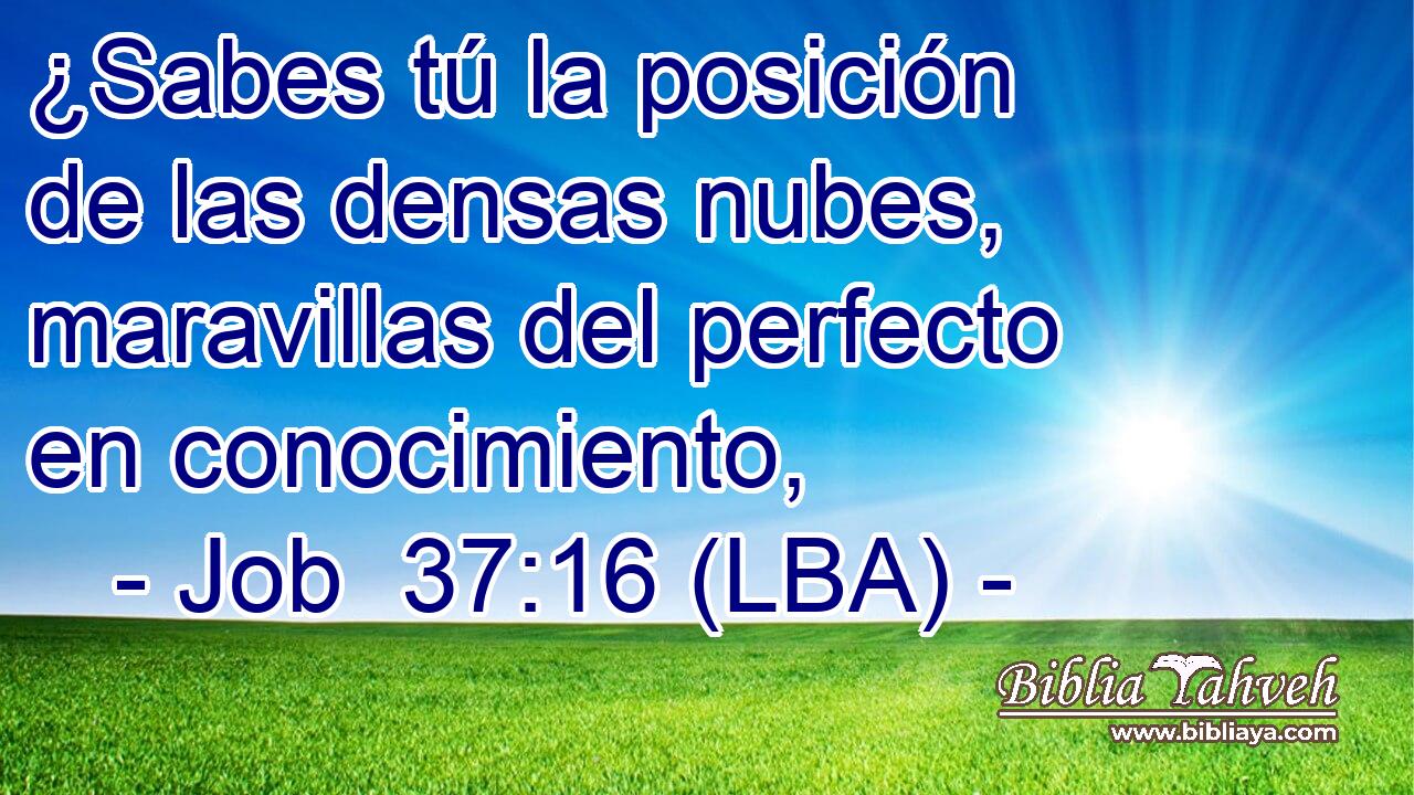 ¿Sabes tú la posición de las densas nubes, maravillas del perfecto en conocimiento,