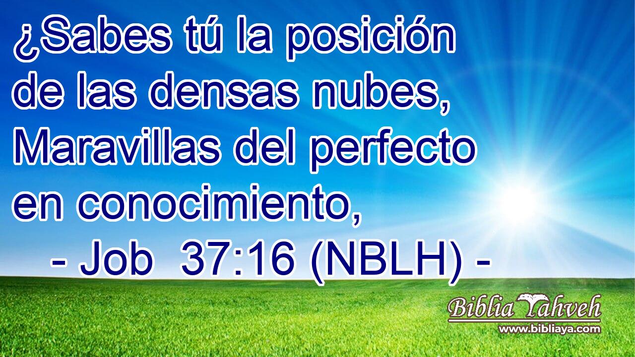  ¿Sabes tú la posición de las densas nubes, Maravillas del perfecto en conocimiento, 