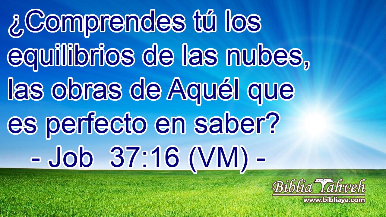  ¿Comprendes tú los equilibrios de las nubes, las obras de Aquél que es perfecto en saber? 