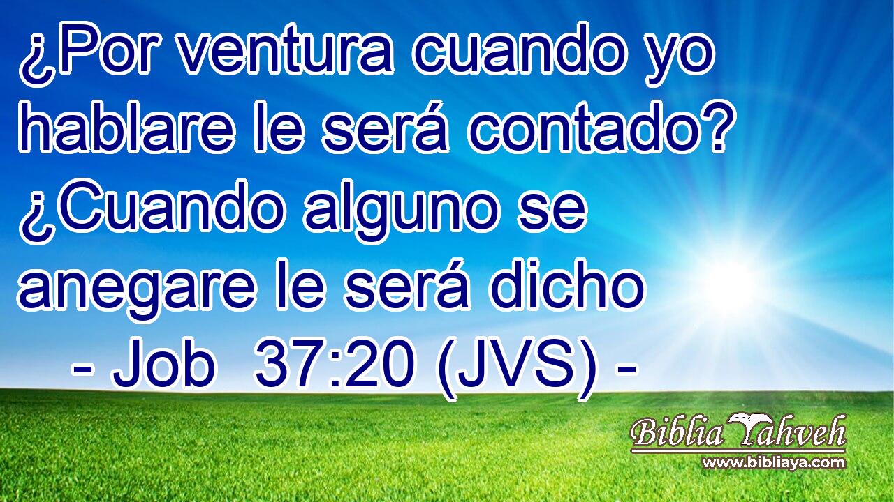 ¿Por ventura cuando yo hablare le será contado? ¿Cuando alguno se anegare le será dicho