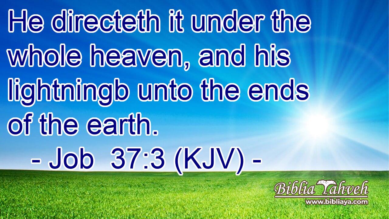 He directeth it under the whole heaven, and his lightningb unto the ends of the earth.