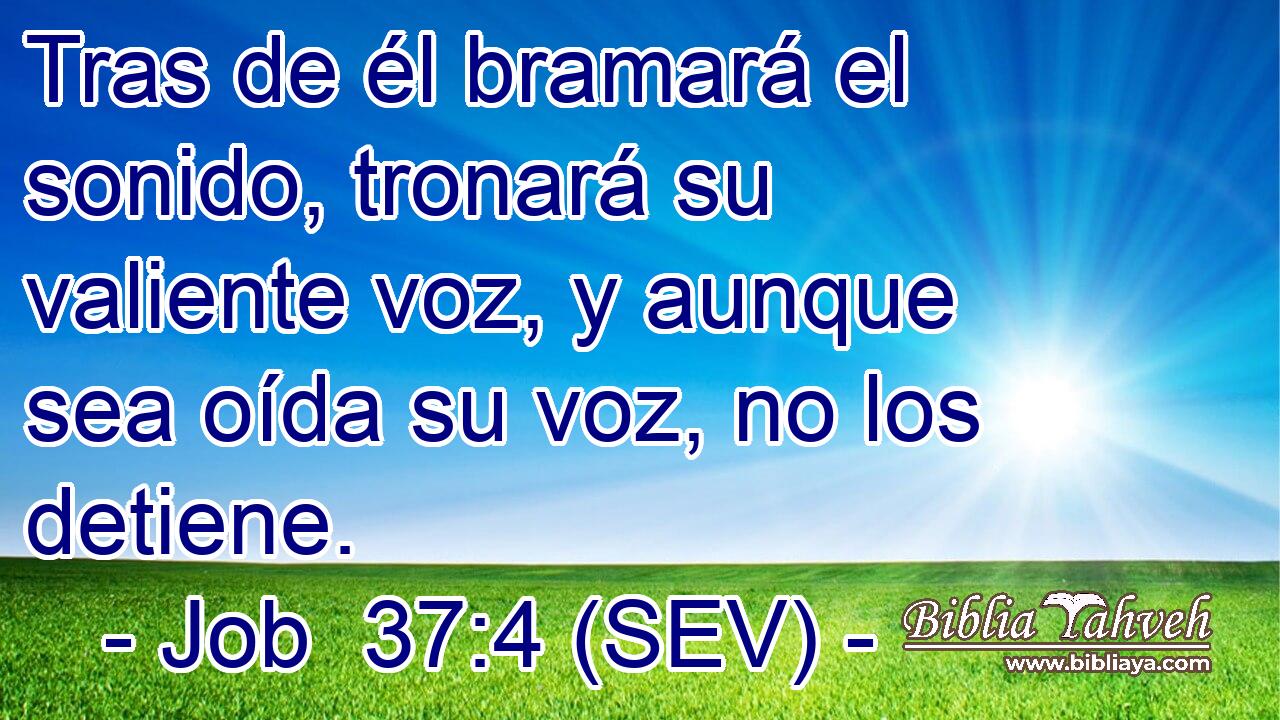 Tras de él bramará el sonido, tronará su valiente voz, y aunque sea oída su voz, no los detiene.