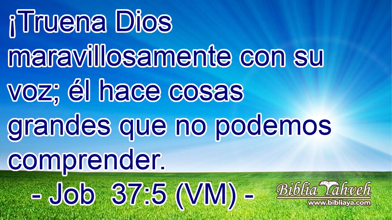  ¡Truena Dios maravillosamente con su voz; él hace cosas grandes que no podemos comprender. 