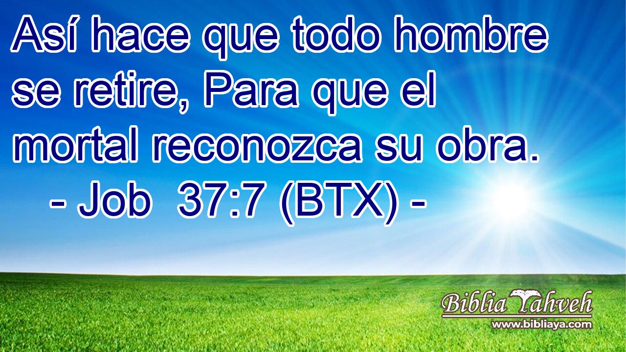 Así hace que todo hombre se retire, Para que el mortal reconozca su obra.