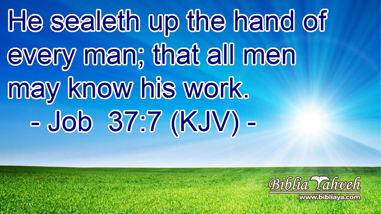 He sealeth up the hand of every man; that all men may know his work.