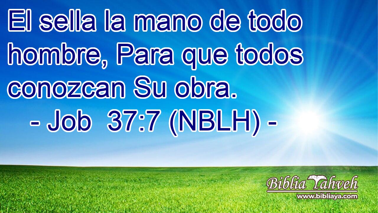  El sella la mano de todo hombre, Para que todos conozcan Su obra. 