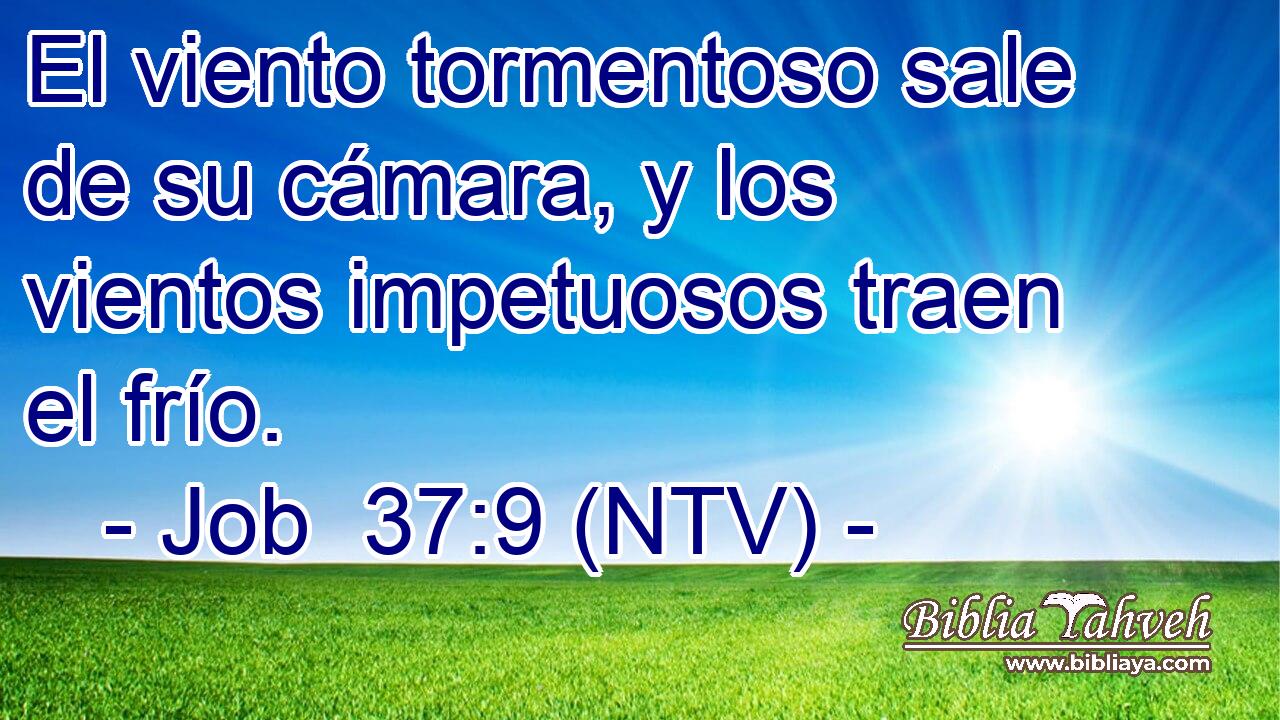 El viento tormentoso sale de su cámara, y los vientos impetuosos traen el frío.