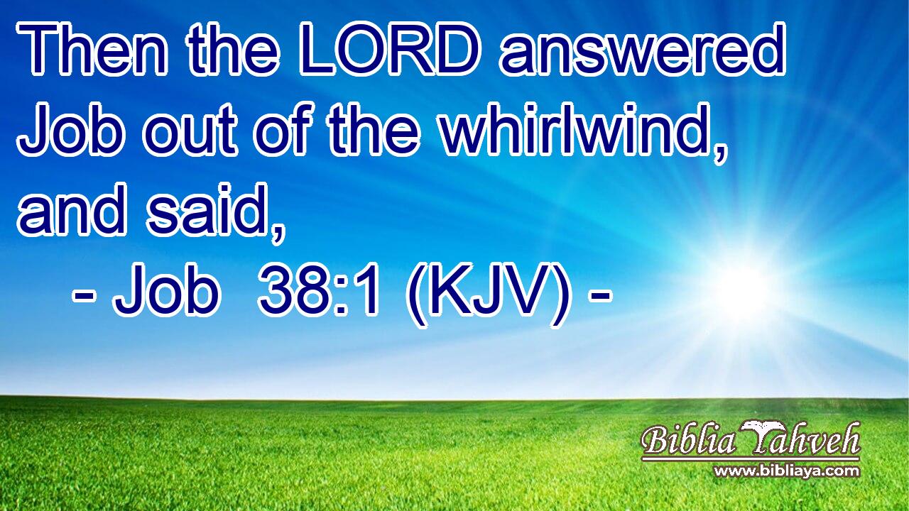 Then the LORD answered Job out of the whirlwind, and said,