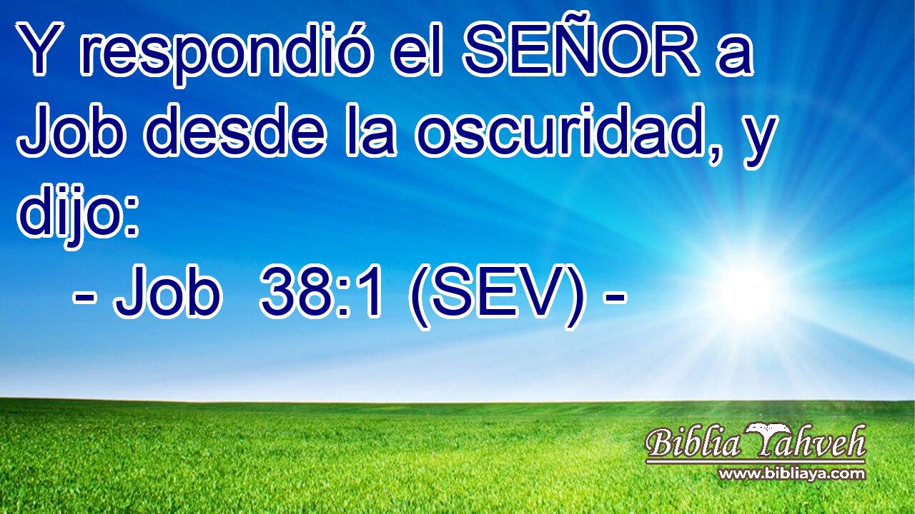 Y respondió el SEÑOR a Job desde la oscuridad, y dijo: