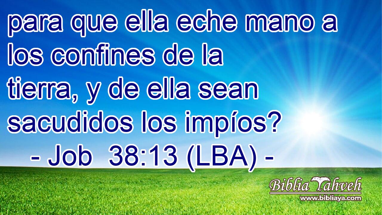 para que ella eche mano a los confines de la tierra, y de ella sean sacudidos los impíos?