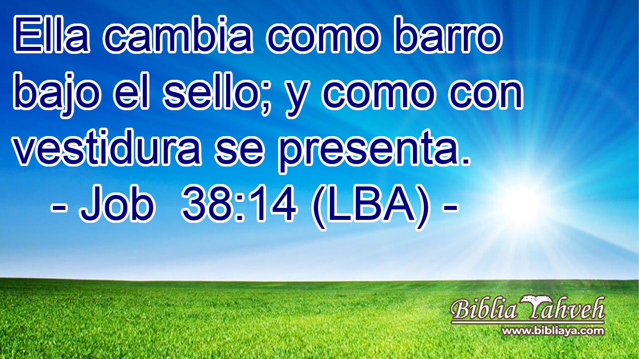 Ella cambia como barro bajo el sello; y como con vestidura se presenta.