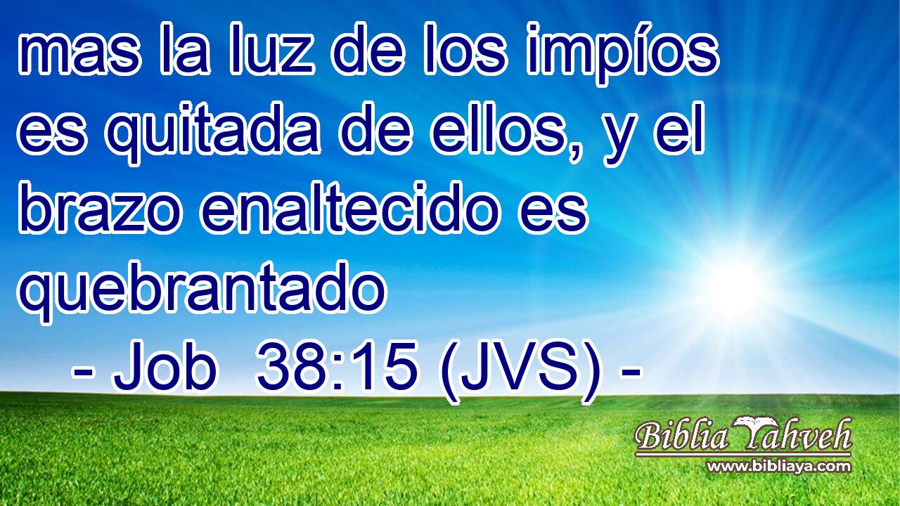 mas la luz de los impíos es quitada de ellos, y el brazo enaltecido es quebrantado