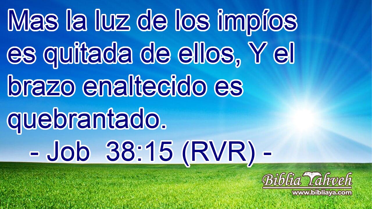 Mas la luz de los impíos es quitada de ellos, Y el brazo enaltecido es quebrantado.