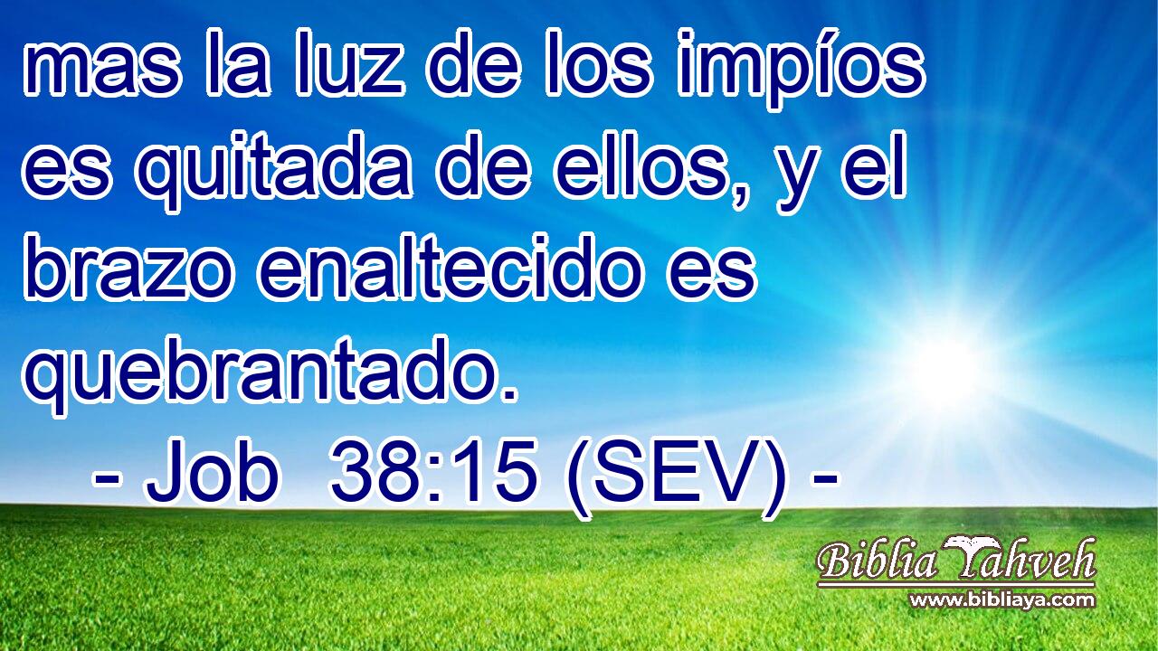 mas la luz de los impíos es quitada de ellos, y el brazo enaltecido es quebrantado.