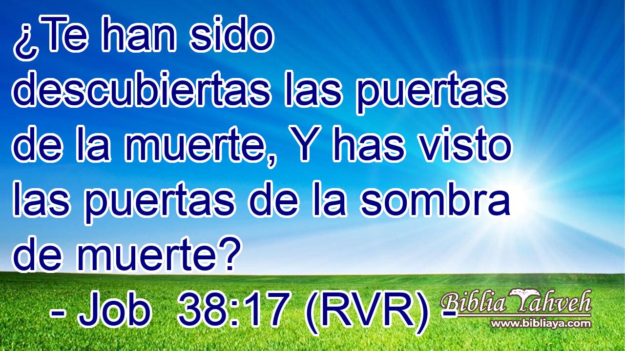 ¿Te han sido descubiertas las puertas de la muerte, Y has visto las puertas de la sombra de muerte?