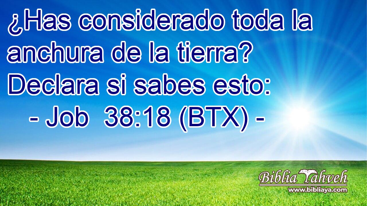 ¿Has considerado toda la anchura de la tierra? Declara si sabes esto: