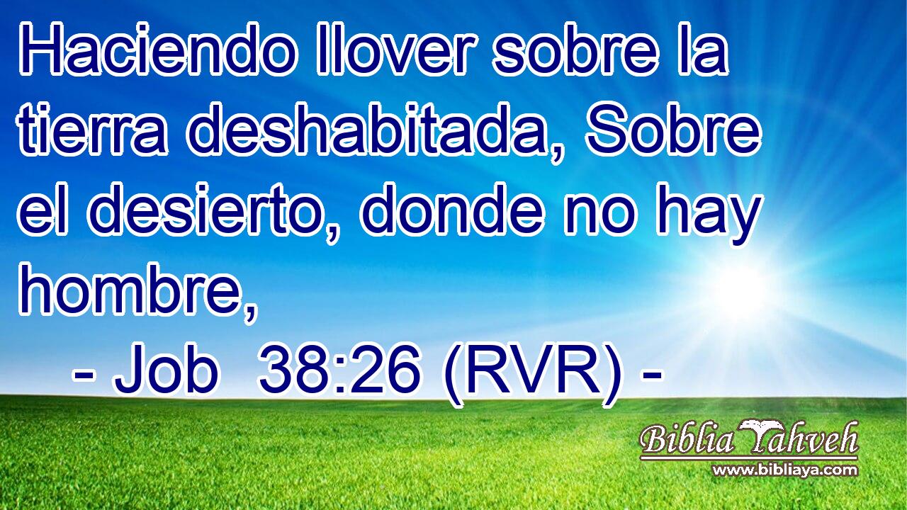 Haciendo llover sobre la tierra deshabitada, Sobre el desierto, donde no hay hombre,
