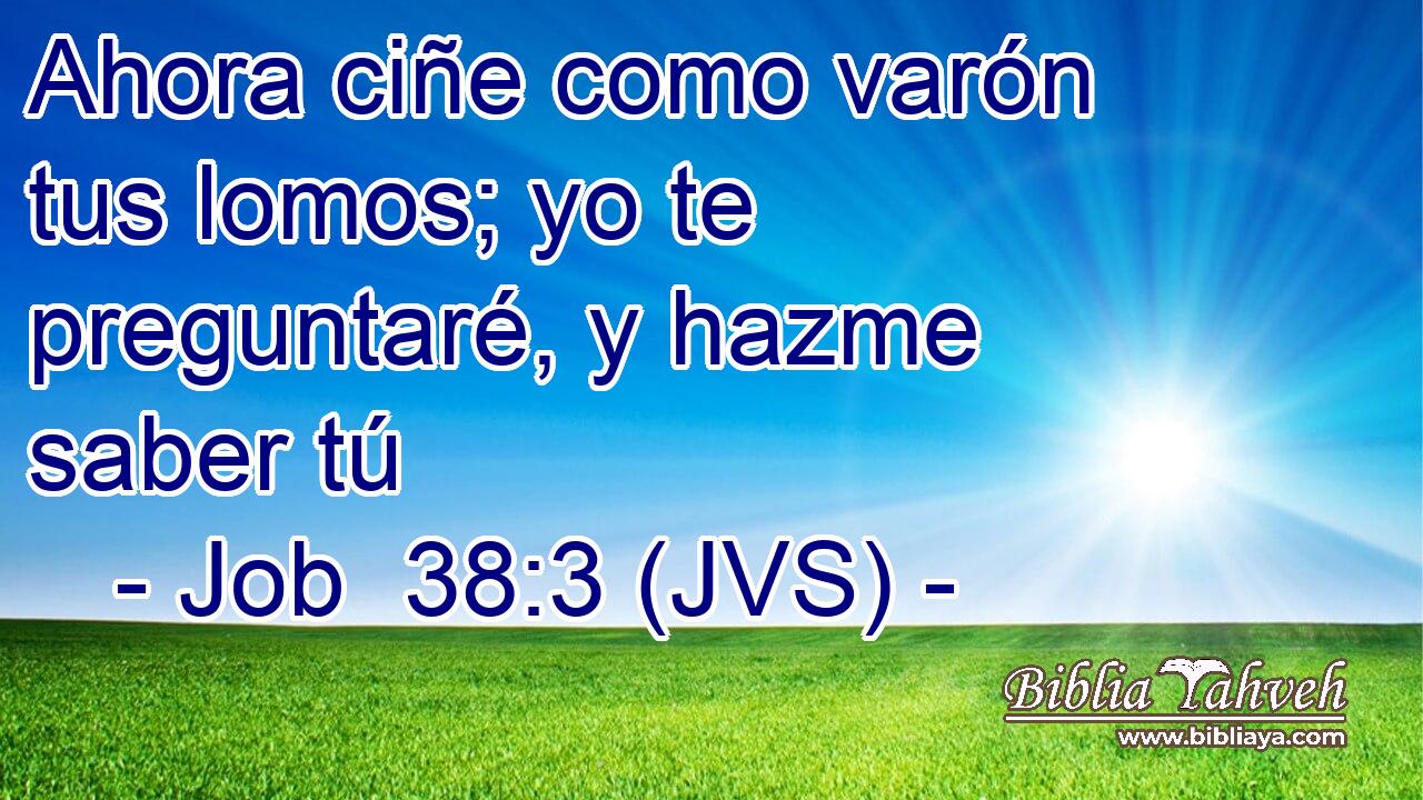 Ahora ciñe como varón tus lomos; yo te preguntaré, y hazme saber tú