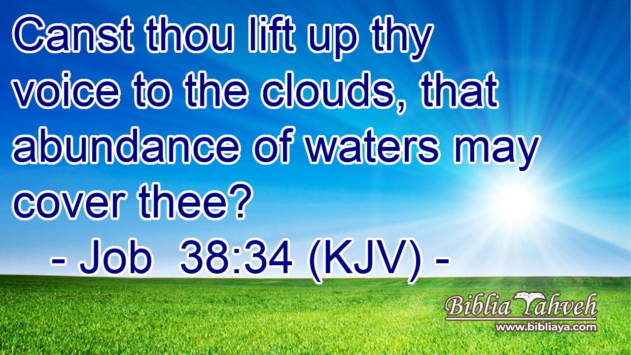 Canst thou lift up thy voice to the clouds, that abundance of waters may cover thee?