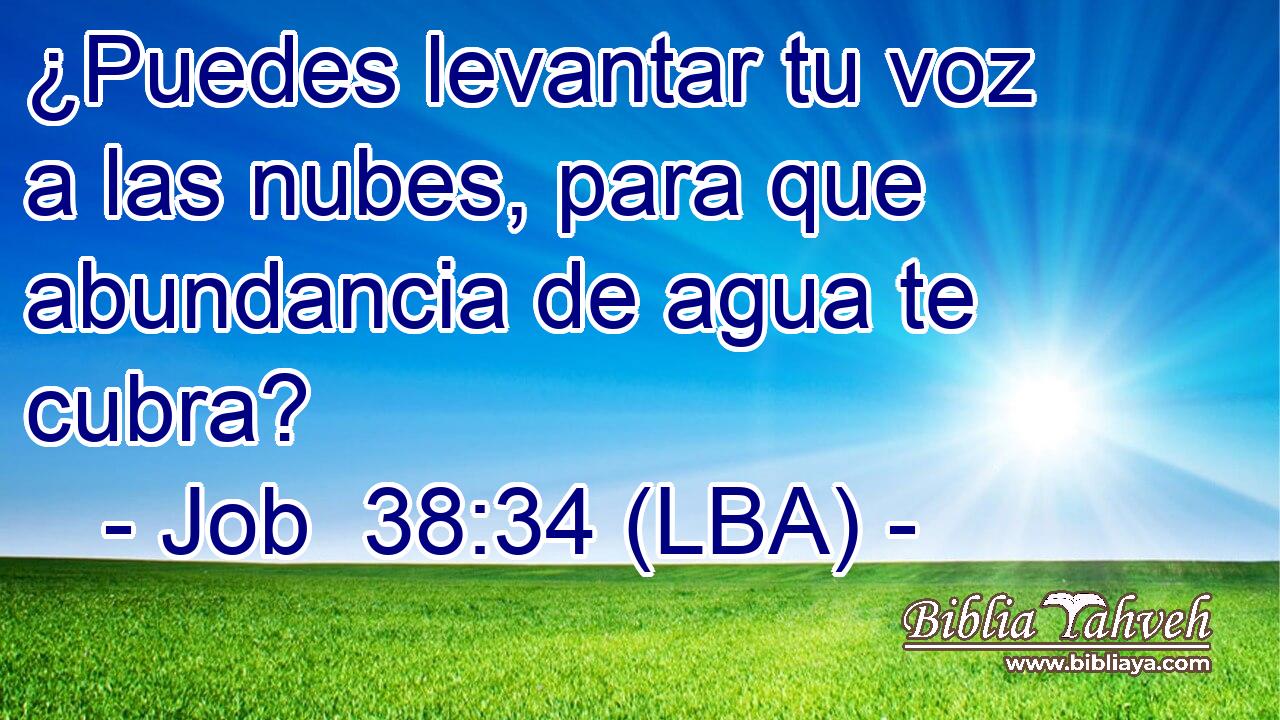 ¿Puedes levantar tu voz a las nubes, para que abundancia de agua te cubra?
