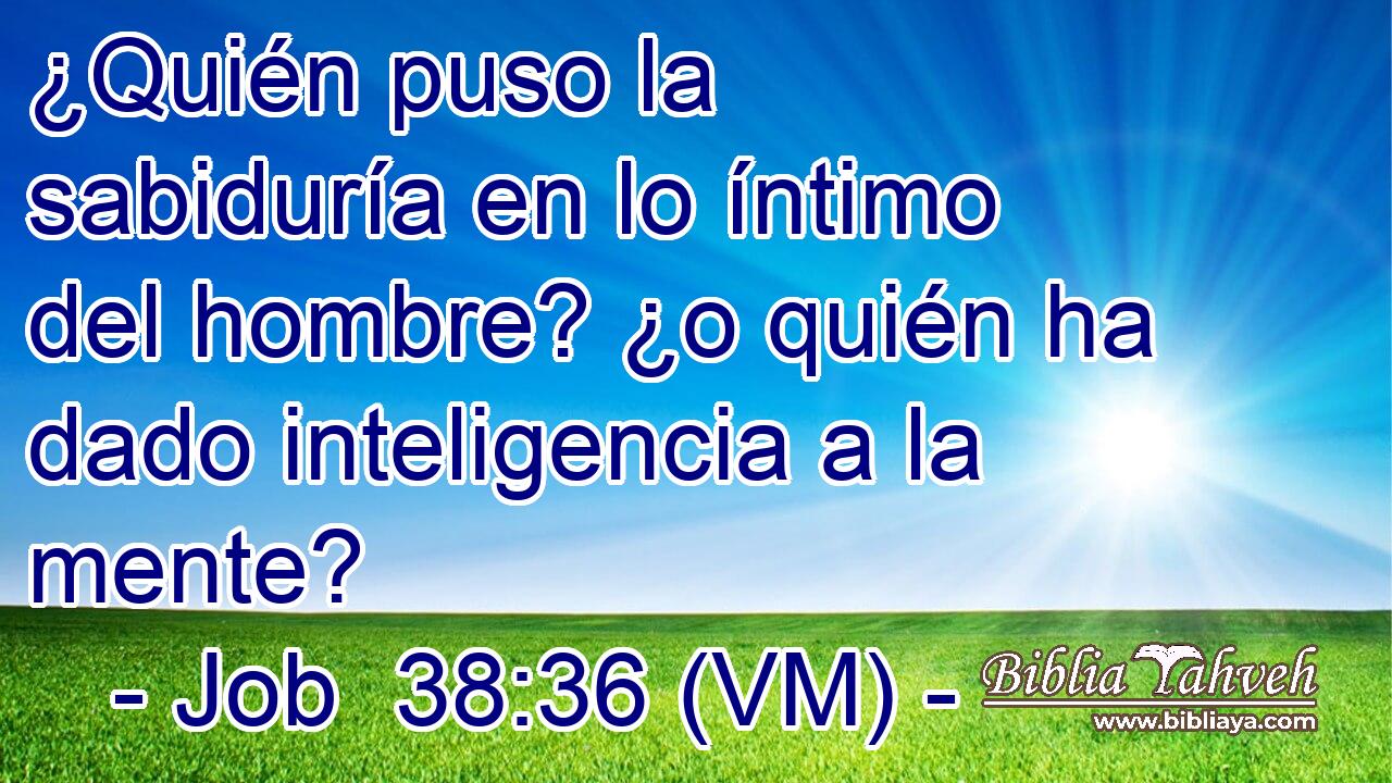  ¿Quién puso la sabiduría en lo íntimo del hombre? ¿o quién ha dado inteligencia a la mente? 