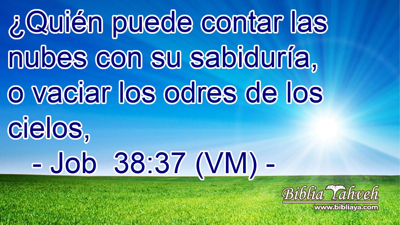 ¿Quién puede contar las nubes con su sabiduría, o vaciar los odres de los cielos, 