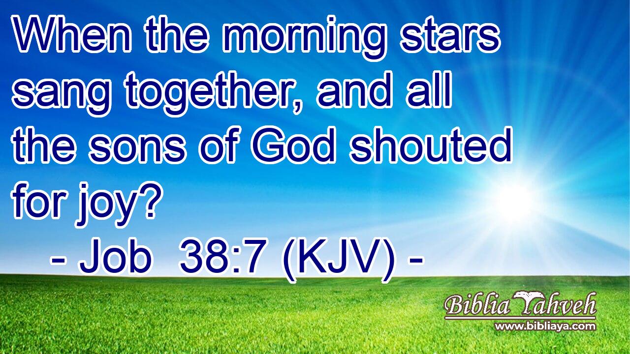 When the morning stars sang together, and all the sons of God shouted for joy?