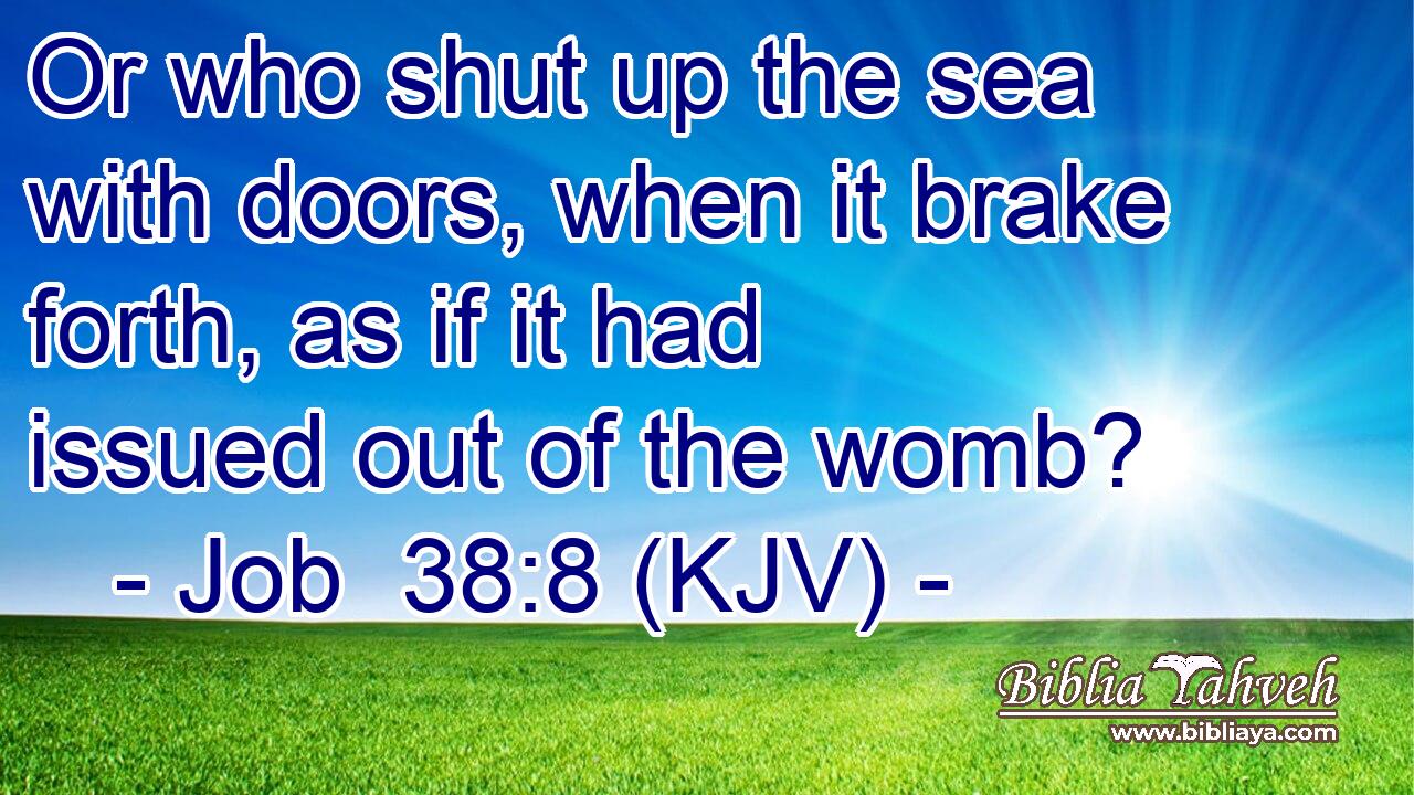 Or who shut up the sea with doors, when it brake forth, as if it had issued out of the womb?