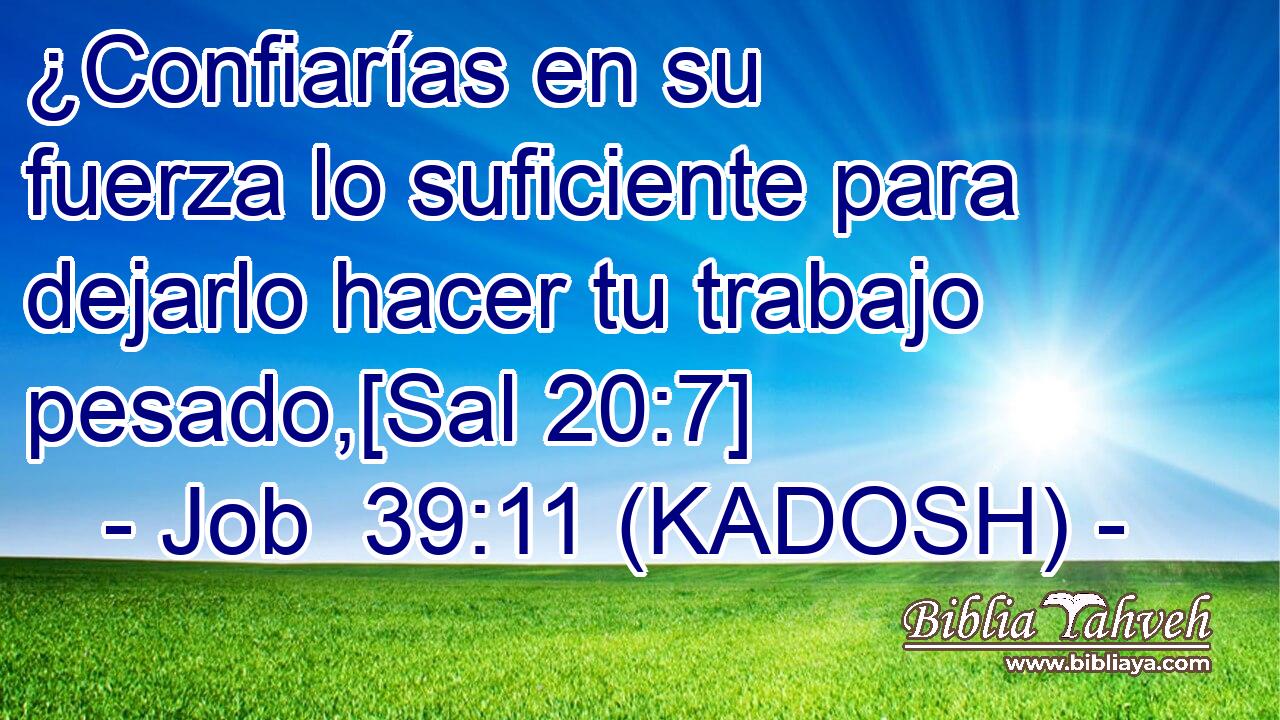 ¿Confiarías en su fuerza lo suficiente para dejarlo hacer tu trabajo pesado,[Sal 20:7] 