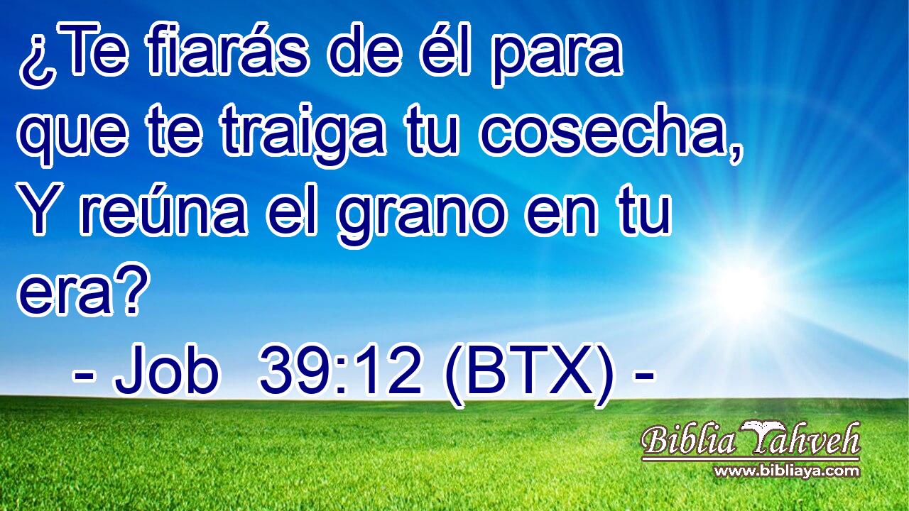 ¿Te fiarás de él para que te traiga tu cosecha, Y reúna el grano en tu era?