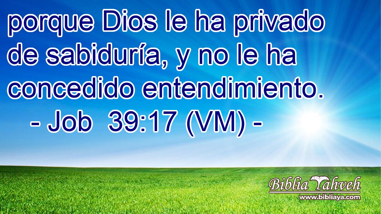  porque Dios le ha privado de sabiduría, y no le ha concedido entendimiento. 