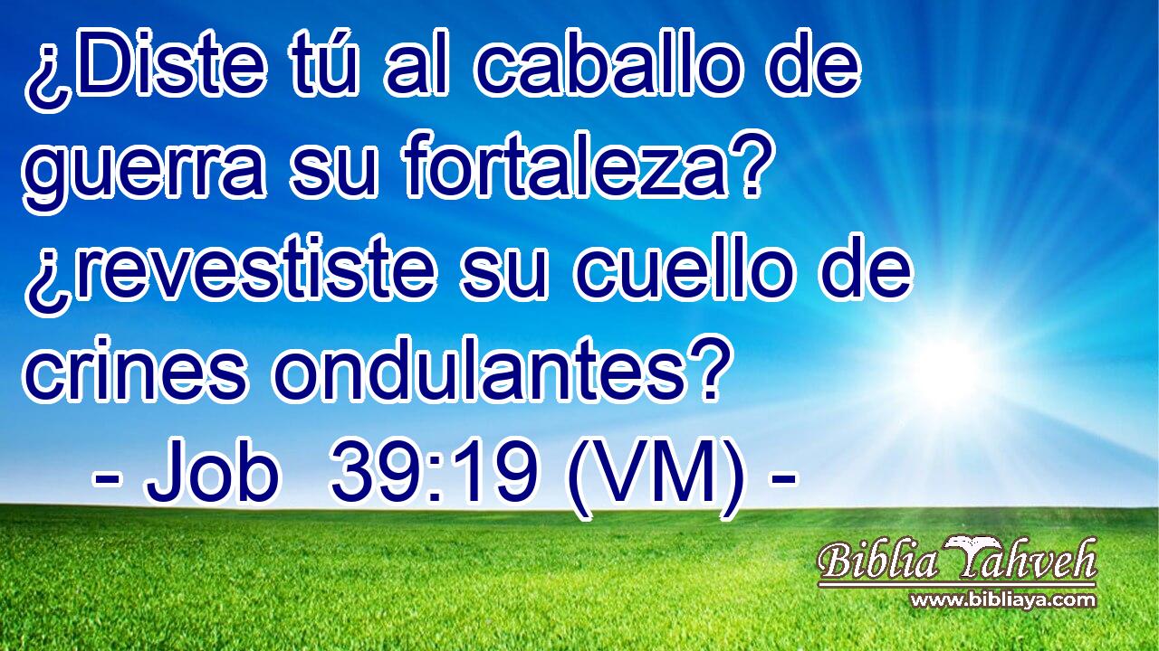  ¿Diste tú al caballo de guerra su fortaleza? ¿revestiste su cuello de crines ondulantes? 