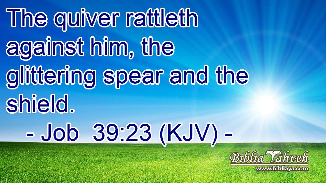 The quiver rattleth against him, the glittering spear and the shield.