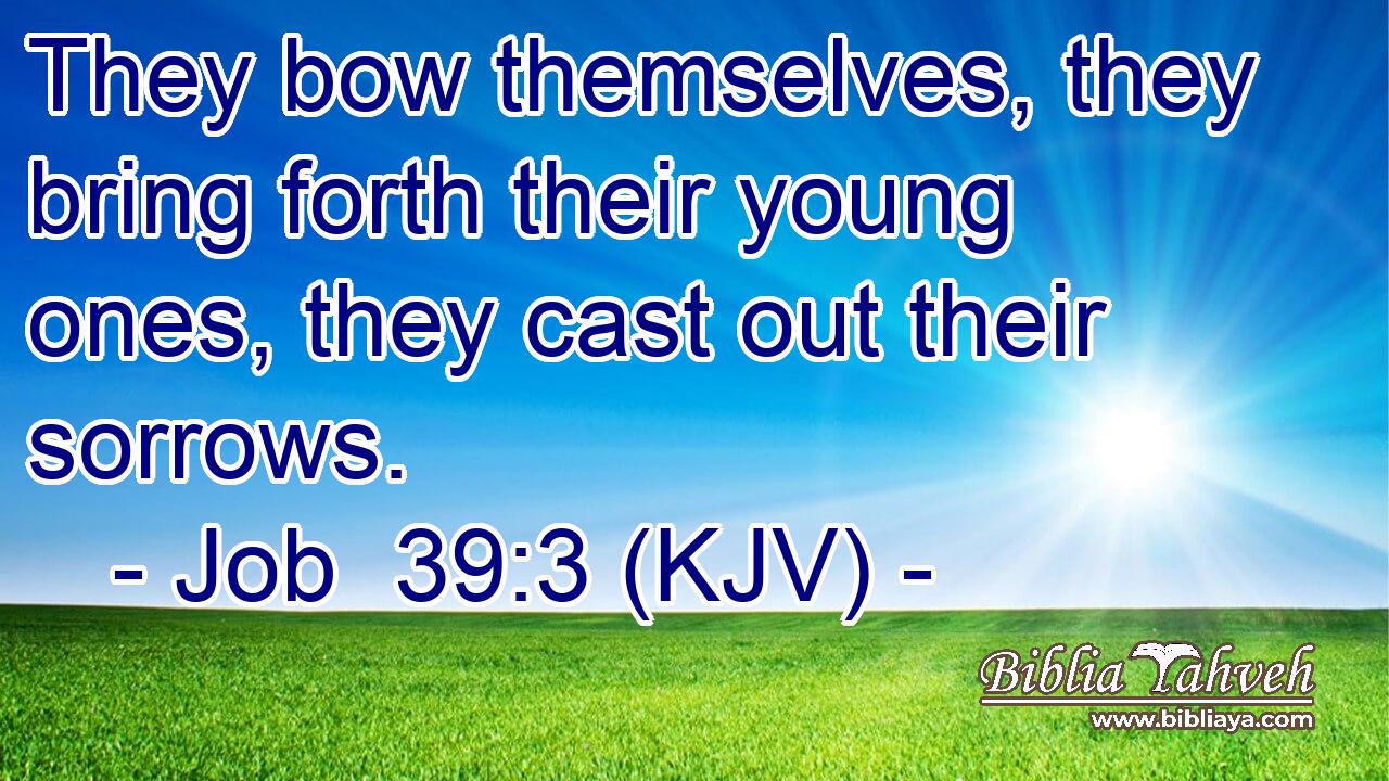 They bow themselves, they bring forth their young ones, they cast out their sorrows.