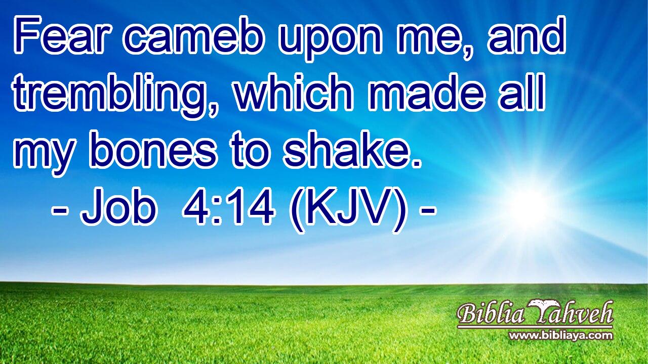 Fear cameb upon me, and trembling, which made all my bones to shake.