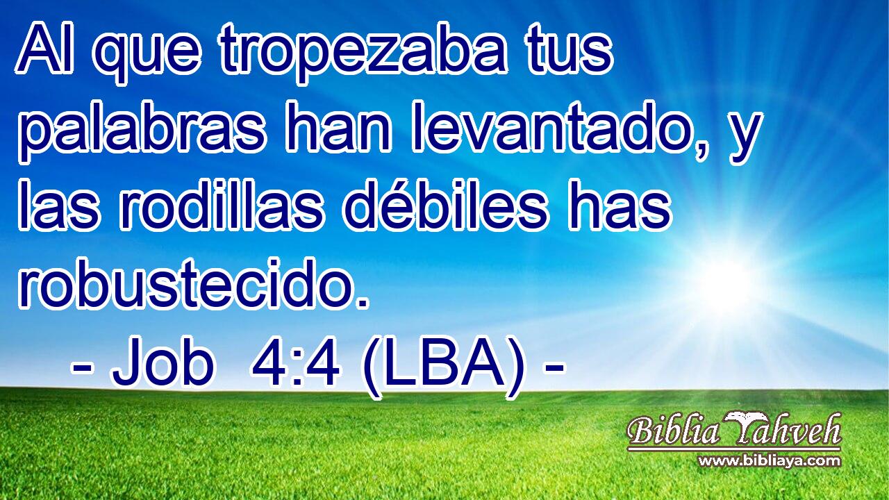 Al que tropezaba tus palabras han levantado, y las rodillas débiles has robustecido.