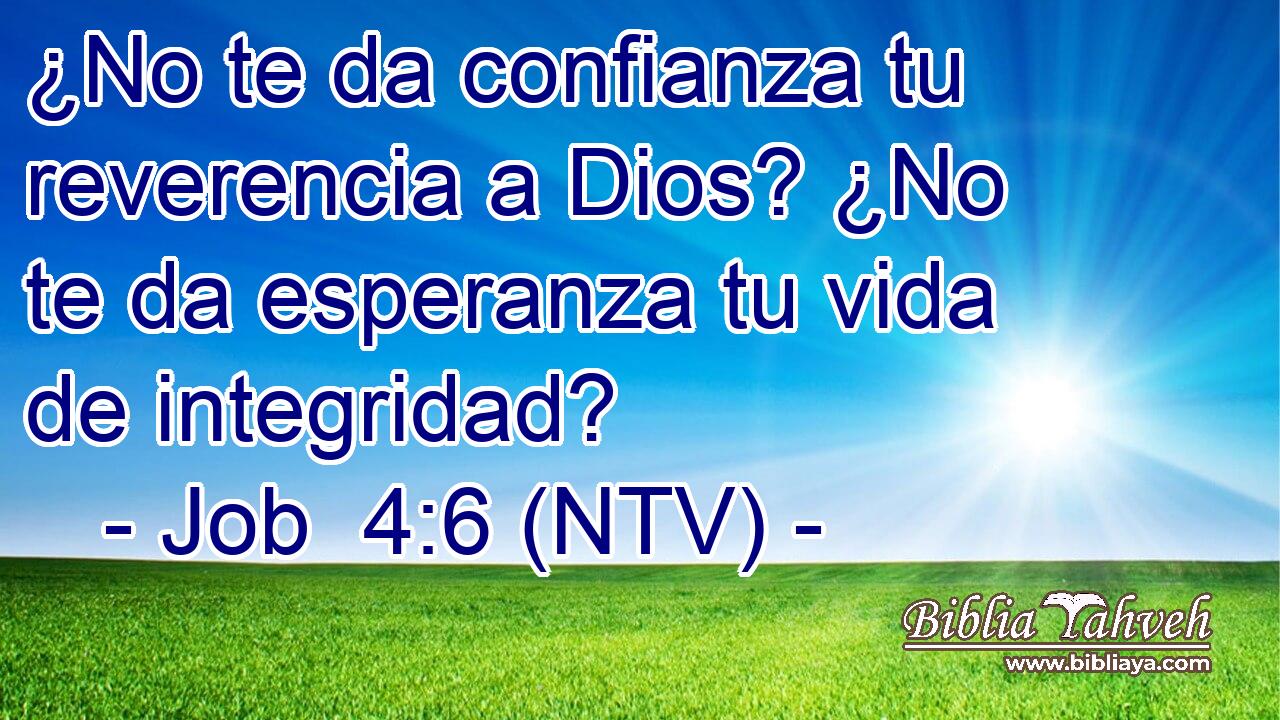 ¿No te da confianza tu reverencia a Dios? ¿No te da esperanza tu vida de integridad?