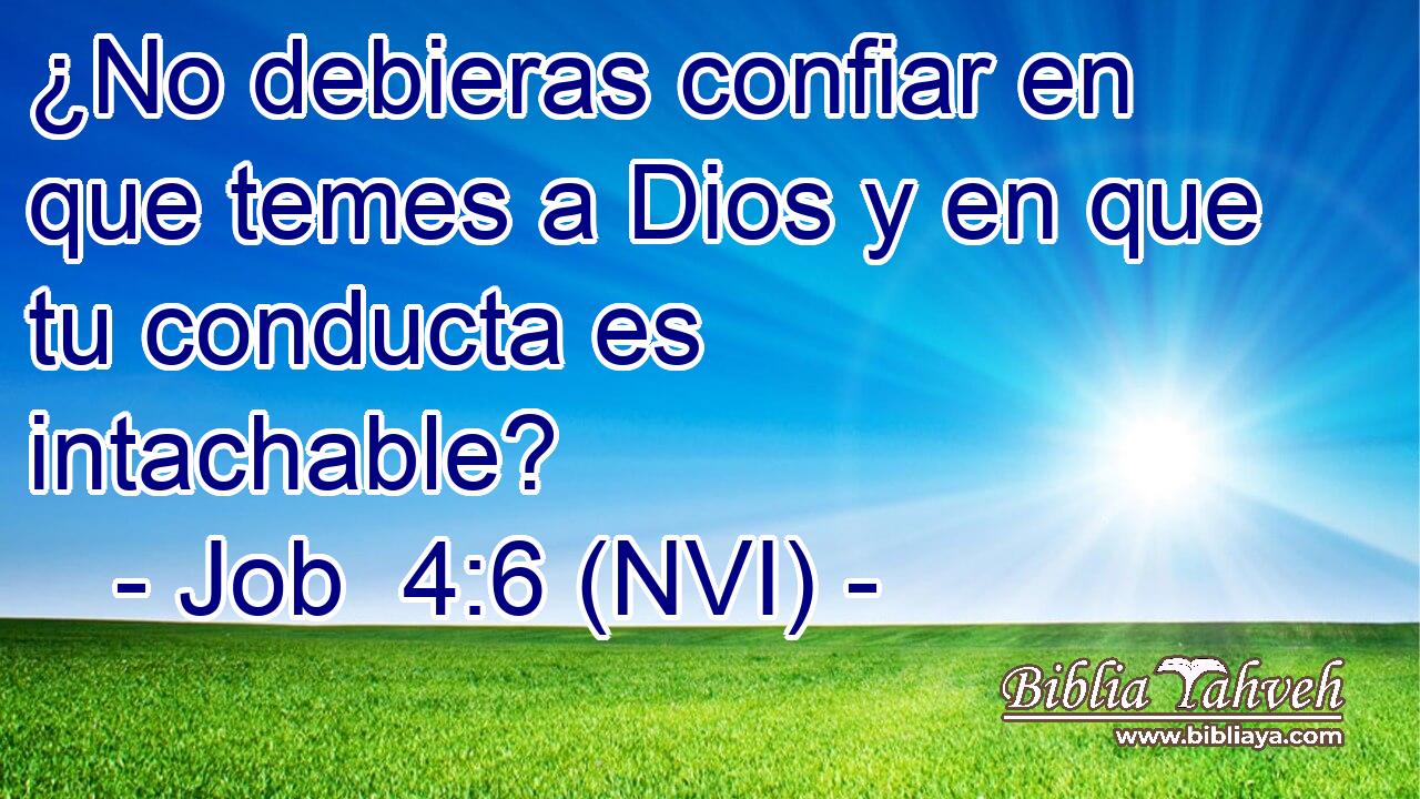 ¿No debieras confiar en que temes a Dios y en que tu conducta es intachable? 