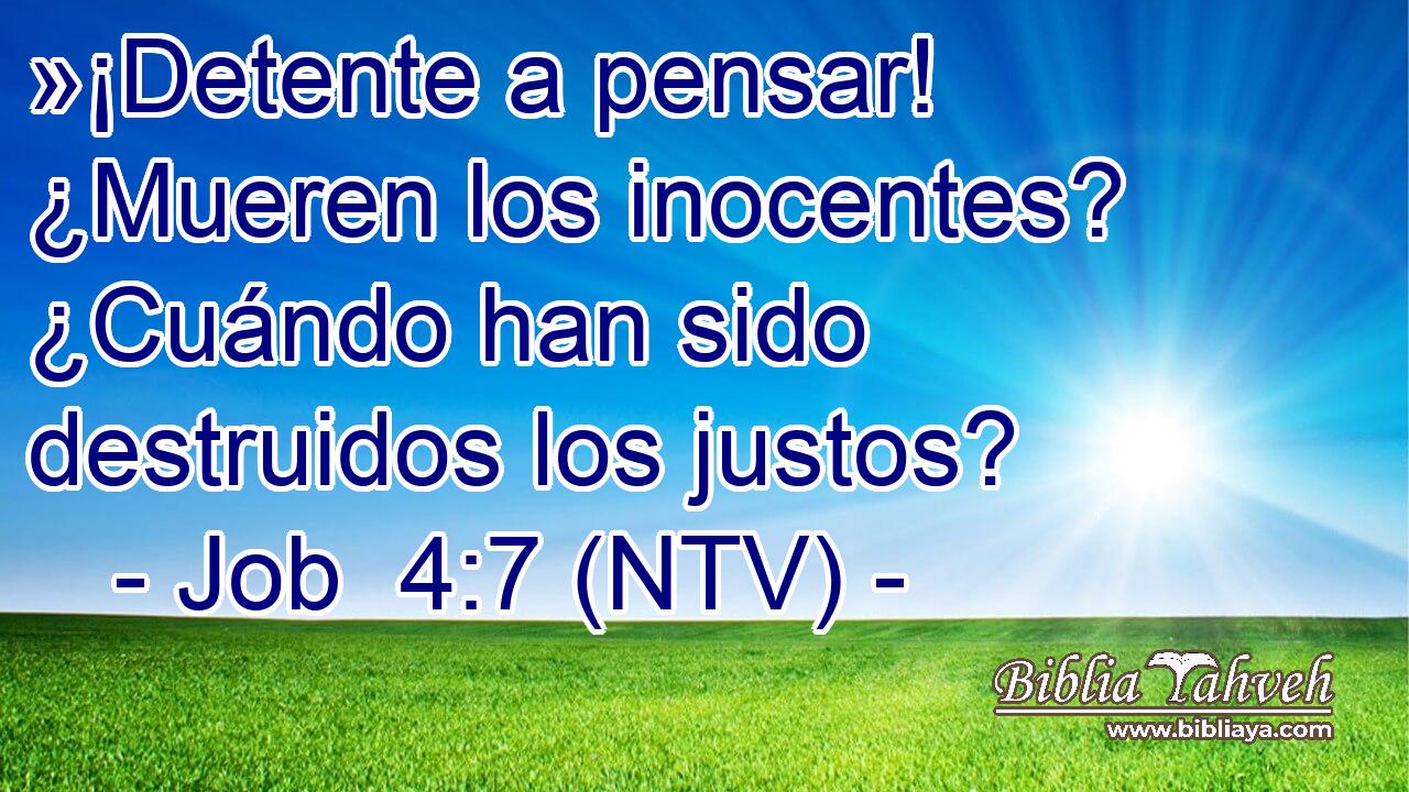 »¡Detente a pensar! ¿Mueren los inocentes? ¿Cuándo han sido destruidos los justos?