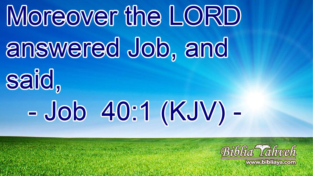 Moreover the LORD answered Job, and said,