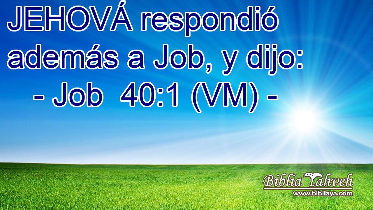 JEHOVÁ respondió además a Job, y dijo: 