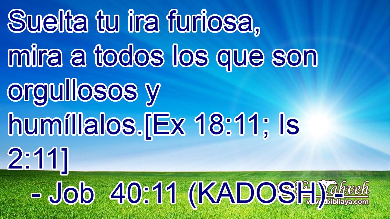  Suelta tu ira furiosa, mira a todos los que son orgullosos y humíllalos.[Ex 18:11; Is 2:11] 