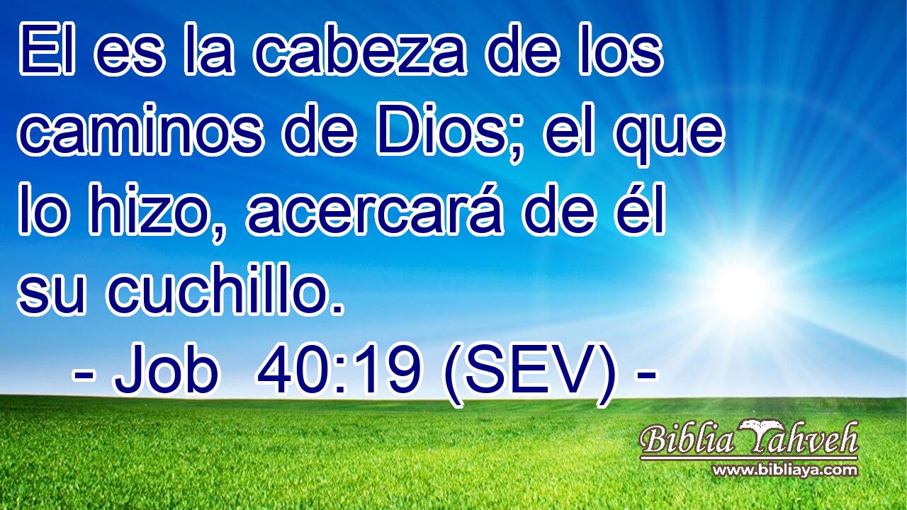 El es la cabeza de los caminos de Dios; el que lo hizo, acercará de él su cuchillo.